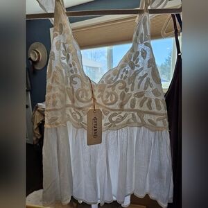Shayanne White Lace Peplum Top BNWT